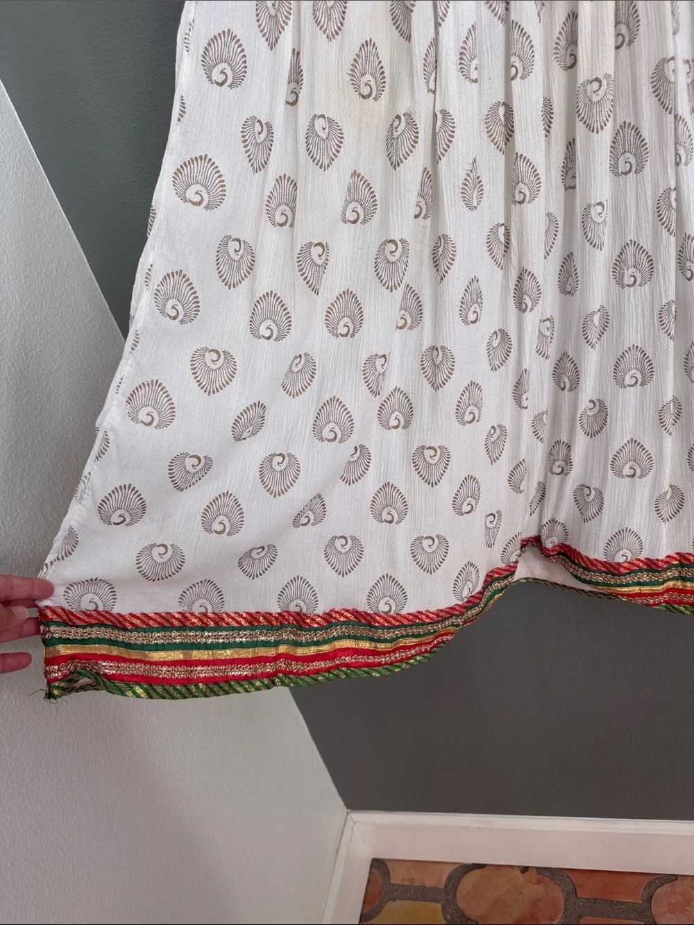Ethnic Indian Vintage Maxi Skirt Sz M - Picture 2 of 10